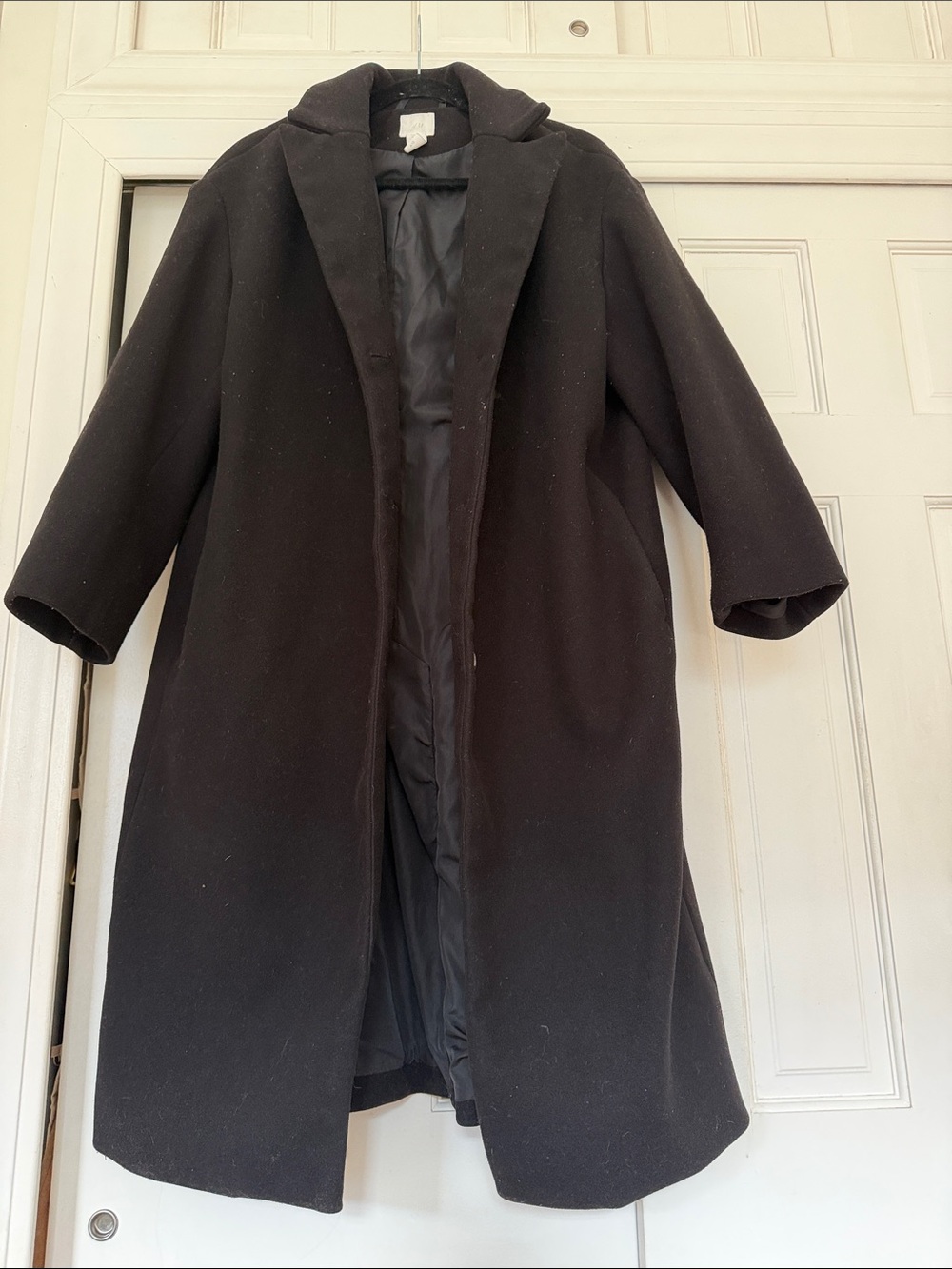 H&M Black Wool-Blend Long Coat